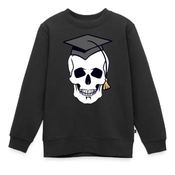 Skull Skull Creepy Student Uni Halloween - Sweat Premium enfant bio - noir - Devant - AI Model Kid Female (0cm)