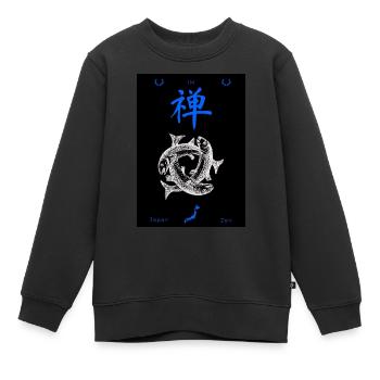 Japonais - Sweat Premium enfant bio - noir - Devant - AI Model Kid Female (0cm)