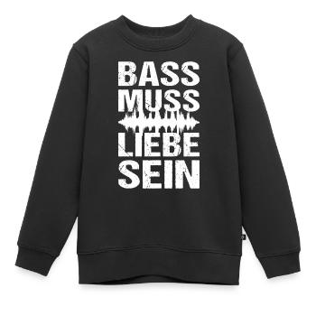 Bass Muss Liebe Sein Techno Musik - Kinder Premium Organic Sweatshirt - Schwarz - Vorne - AI Model Kid Female (0cm)