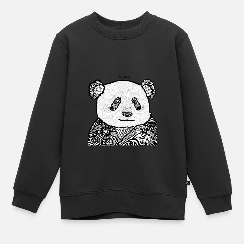 PANDA MANDALAS - Kinder Premium Organic Sweatshirt - Schwarz