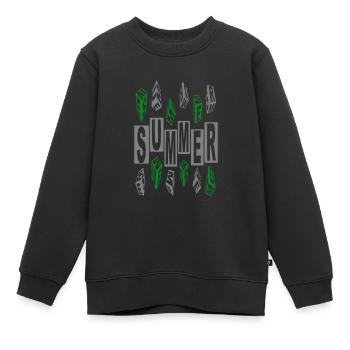 Summer dynamisch grün-grau - Kinder Premium Organic Sweatshirt - Schwarz - Vorne - AI Model Kid Female (0cm)