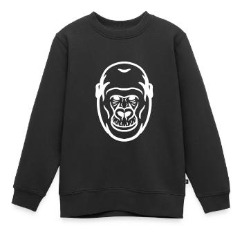 Gorilla weiß - Kinder Premium Organic Sweatshirt - Schwarz - Vorne - AI Model Kid Female (0cm)