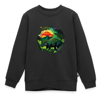 Jungle Rex - Kinder Premium Organic Sweatshirt - Schwarz - Vorne - AI Model Kid Female (0cm)