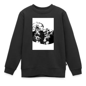 Abstract Flower Fine Art BW photography - Kids Premium Organic Sweatshirt - black - Front - AI Model Kid Female (0cm)