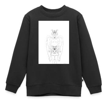 Le diable avec la femme en jupe - Sweat Premium enfant bio - noir - Devant - AI Model Kid Female (0cm)