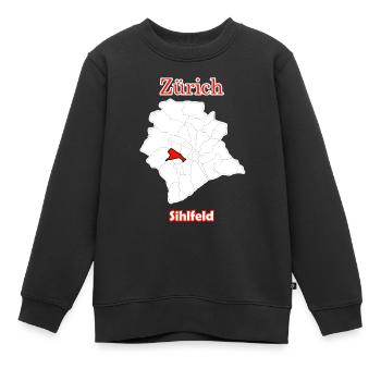 Bezirke Sihlfeld Karte mit Zürich Stadtkarte - Kinder Premium Organic Sweatshirt - Schwarz - Vorne - AI Model Kid Female (0cm)