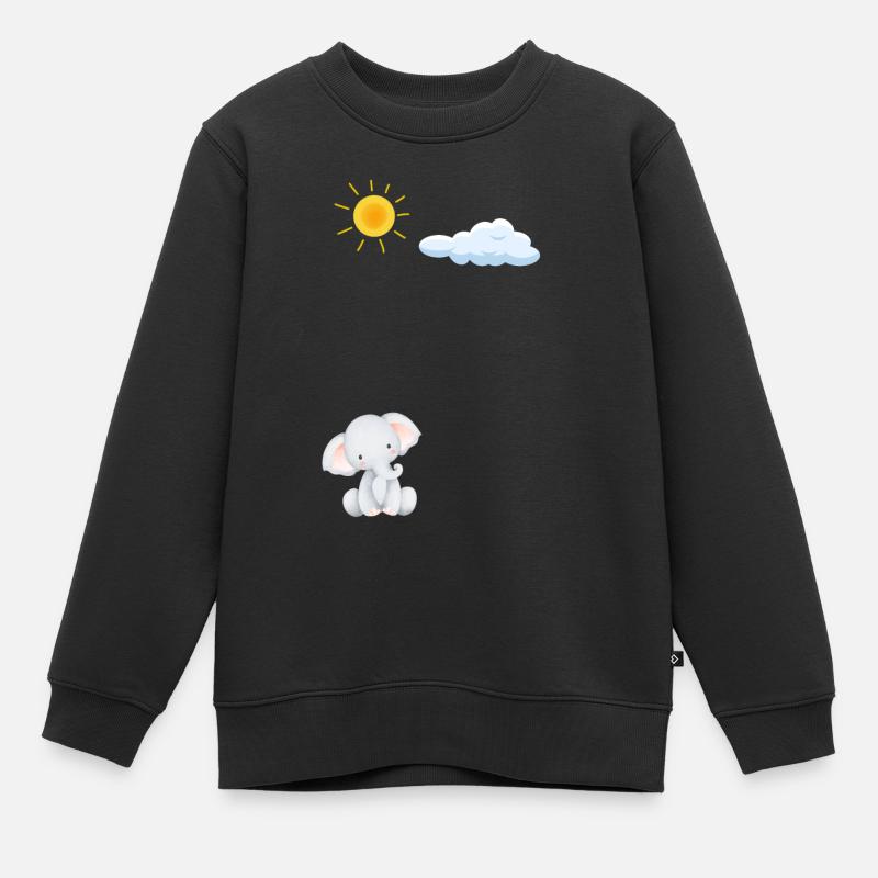 Süßer Elefant - Kinder Premium Organic Sweatshirt - Schwarz