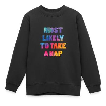 Am wahrscheinlichsten, um ein Nickerchen zu machen - Kinder Premium Organic Sweatshirt - Schwarz - Vorne - AI Model Kid Female (0cm)