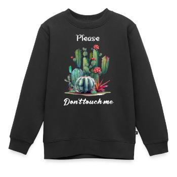 S il te plait, ne me touche pas - Sweat Premium enfant bio - noir - Devant - AI Model Kid Female (0cm)