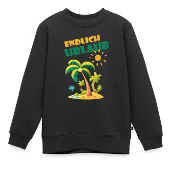 Endlich Urlaub - Kinder Premium Organic Sweatshirt - Schwarz - Vorne - AI Model Kid Female (0cm)