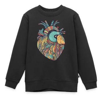 Anatomie des Herzens - Kinder Premium Organic Sweatshirt - Schwarz - Vorne - AI Model Kid Female (0cm)