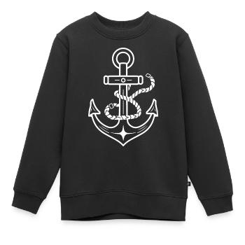 Anker Boot Schiff Nautik - Kinder Premium Organic Sweatshirt - Schwarz - Vorne - AI Model Kid Female (0cm)