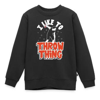 Ich mag es, Dinge zu werfen Leichtathletik Werfen - Kinder Premium Organic Sweatshirt - Schwarz - Vorne - AI Model Kid Female (0cm)