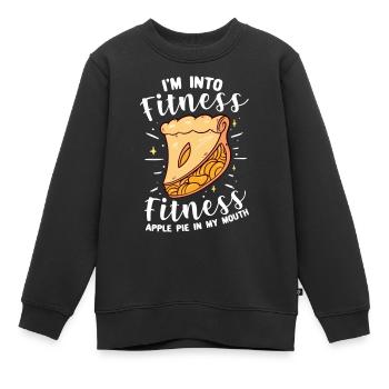 Ich bin in Fitness Fitness Apfelkuchen in meinem M - Kinder Premium Organic Sweatshirt - Schwarz - Vorne - AI Model Kid Female (0cm)