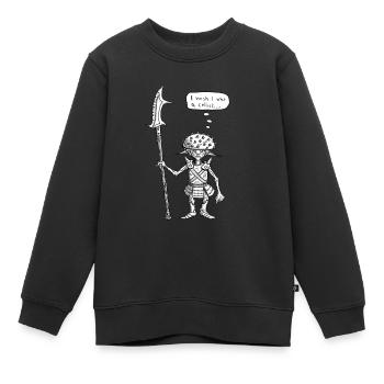 Garde gobelin déprimé - Sweat Premium enfant bio - noir - Devant - AI Model Kid Female (0cm)