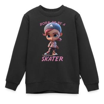 Born To Be A Skater (Girl) - Kids Premium Organic Sweatshirt - black - Front - AI Model Kid Female (0cm)
