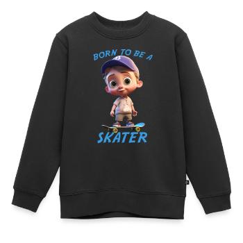 Born To Be A Skater (Boy) - Kids Premium Organic Sweatshirt - black - Front - AI Model Kid Female (0cm)