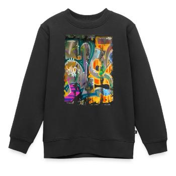 Graffiti-Stil Splash Hip Hop Farben Maler Farbe - Kinder Premium Organic Sweatshirt - Schwarz - Vorne - AI Model Kid Female (0cm)