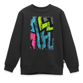 Graffiti-Stil Splash Hip Hop Farben Maler Farbe - Kinder Premium Organic Sweatshirt - Schwarz - Vorne - AI Model Kid Female (0cm)