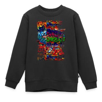 Graffiti-Stil Splash Hip Hop Farben Maler Farbe - Kinder Premium Organic Sweatshirt - Schwarz - Vorne - AI Model Kid Female (0cm)
