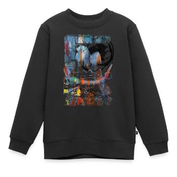 Graffiti-Stil Splash Hip Hop Farben Maler Farbe - Kinder Premium Organic Sweatshirt - Schwarz - Vorne - AI Model Kid Female (0cm)
