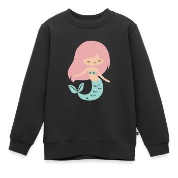 Meerjungfrau - Kinder Premium Organic Sweatshirt - Schwarz - Vorne - AI Model Kid Female (0cm)