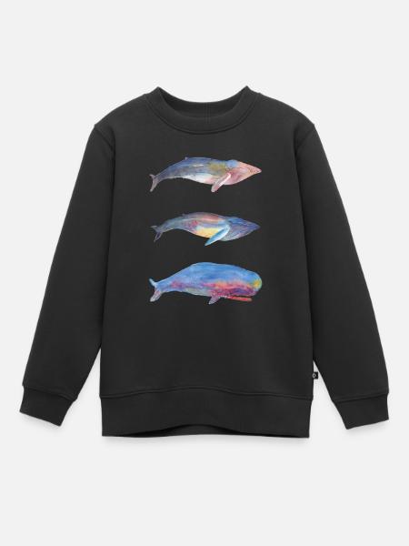 3 Wale - Kinder Premium Organic Sweatshirt - Schwarz