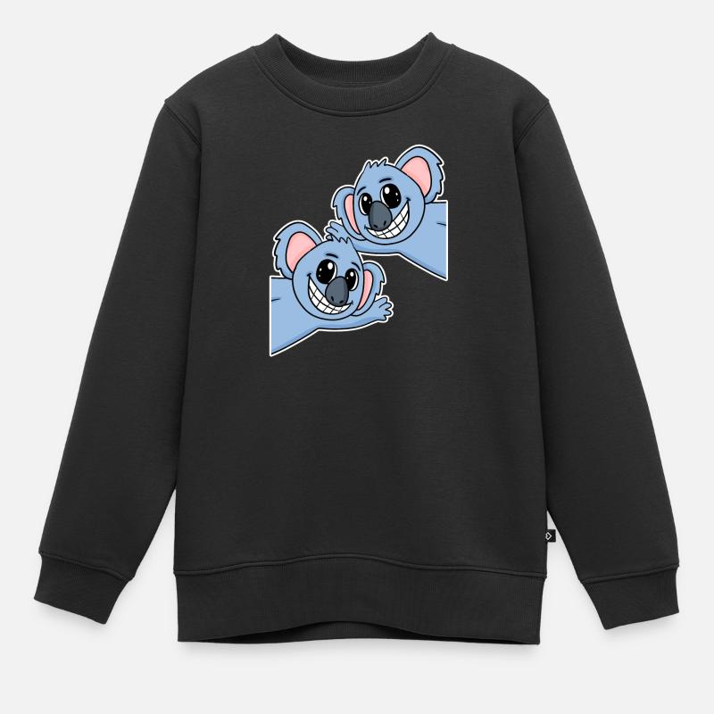 Koala Koalas - Sweat Premium enfant bio - noir