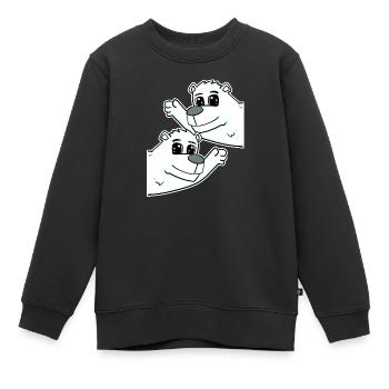 Ours polaire Ours polaire - Sweat Premium enfant bio - noir - Devant - AI Model Kid Female (0cm)