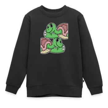 Tortues tortues - Sweat Premium enfant bio - noir - Devant - AI Model Kid Female (0cm)