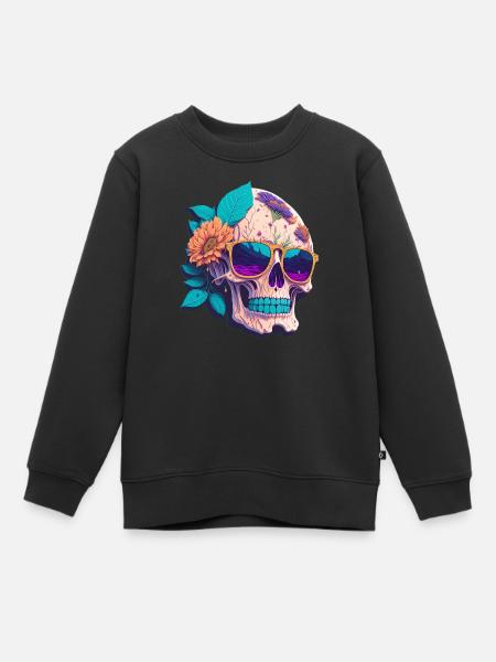 Totenkopf - Kinder Premium Organic Sweatshirt - Schwarz