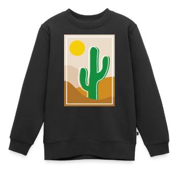 Cactus dans le désert - Sweat Premium enfant bio - noir - Devant - AI Model Kid Female (0cm)