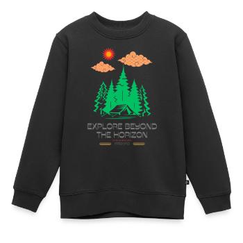 Explorez au-delà de l’horizon - Sweat Premium enfant bio - noir - Devant - AI Model Kid Female (0cm)