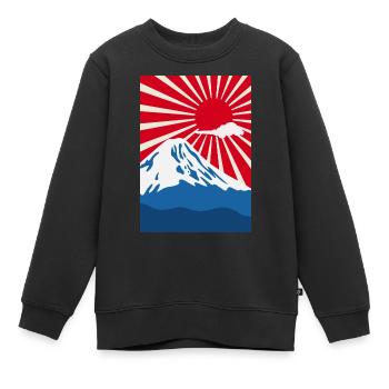 Mont Fuji - Sweat Premium enfant bio - noir - Devant - AI Model Kid Female (0cm)