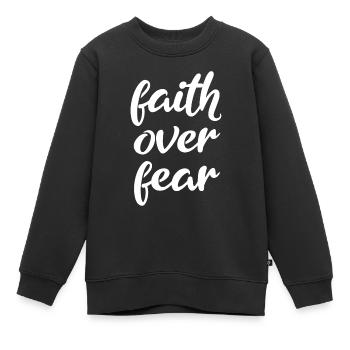 La foi plutôt que la peur - Sweat Premium enfant bio - noir - Devant - AI Model Kid Female (0cm)