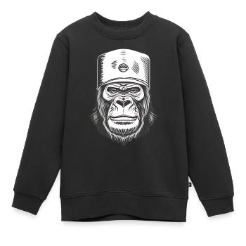 Gorilla - Kinder Premium Organic Sweatshirt - Schwarz - Vorne - AI Model Kid Female (0cm)