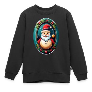 Weihnachtsmann - Kinder Premium Organic Sweatshirt - Schwarz - Vorne - AI Model Kid Female (0cm)