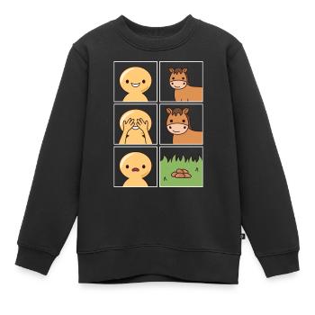 Conception du fumier de cheval pour les propriétaires de chevaux - Sweat Premium enfant bio - noir - Devant - AI Model Kid Female (0cm)