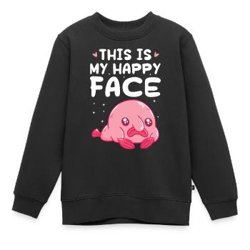 C’est mon visage heureux Conception pour une blague d’animaux - Sweat Premium enfant bio - noir - Devant - AI Model Kid Female (0cm)