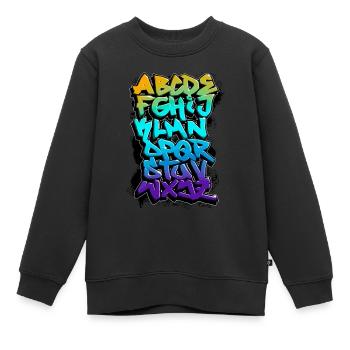 GRAFFITI-ALPHABET - Kinder Premium Organic Sweatshirt - Schwarz - Vorne - AI Model Kid Female (0cm)