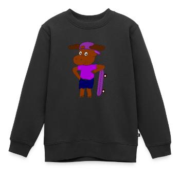 Emil Skateboard - Kinder Premium Organic Sweatshirt - Schwarz - Vorne - AI Model Kid Female (0cm)