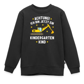 Ich bin jetzt ein Kindergartenkind Bagger Kita - Kinder Premium Organic Sweatshirt - Schwarz - Vorne - AI Model Kid Female (0cm)