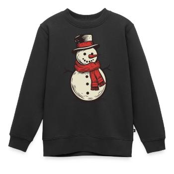 Schneemann - Kinder Premium Organic Sweatshirt - Schwarz - Vorne - AI Model Kid Female (0cm)