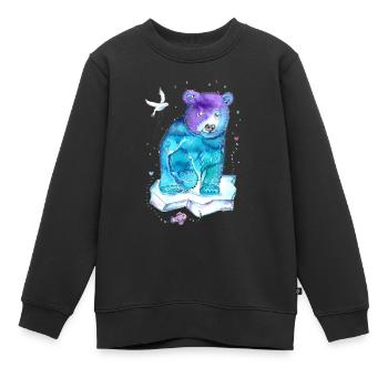Gute Laune Eisbär - Kinder Premium Organic Sweatshirt - Schwarz - Vorne - AI Model Kid Female (0cm)