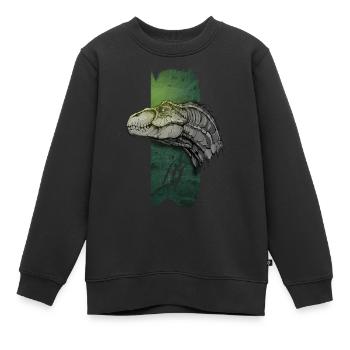 Rasante Verfolgung: Velociraptor in Bewegung - Kinder Premium Organic Sweatshirt - Schwarz - Vorne - AI Model Kid Female (0cm)