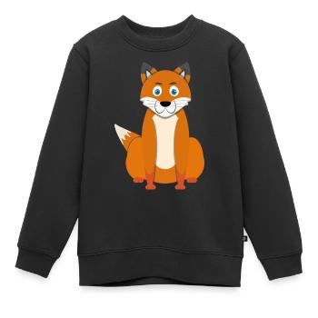 Renard de dessin animé - Sweat Premium enfant bio - noir - Devant - AI Model Kid Female (0cm)