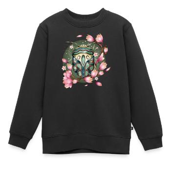 exotique africain effrayant crawly avec des magnolias - Sweat Premium enfant bio - noir - Devant - AI Model Kid Female (0cm)