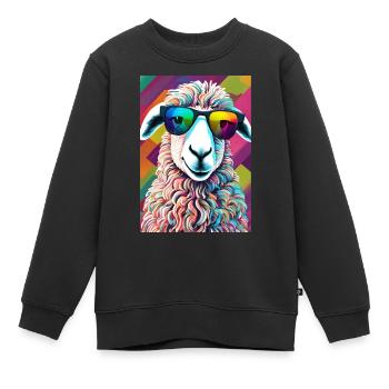 Schaf bunt - Kinder Premium Organic Sweatshirt - Schwarz - Vorne - AI Model Kid Female (0cm)