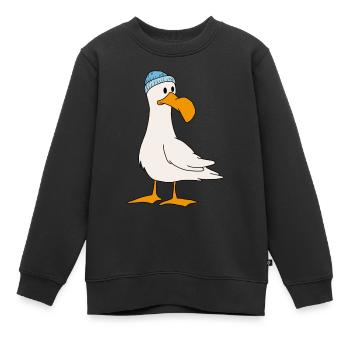 Möwe - Kinder Premium Organic Sweatshirt - Schwarz - Vorne - AI Model Kid Female (0cm)