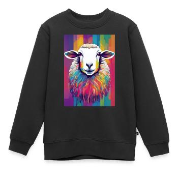 Buntes Schaf - Kinder Premium Organic Sweatshirt - Schwarz - Vorne - AI Model Kid Female (0cm)